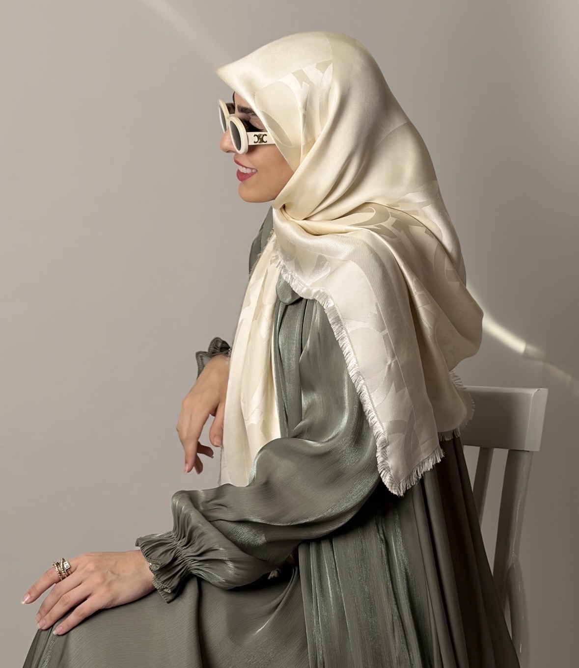 عبا حریر سبز