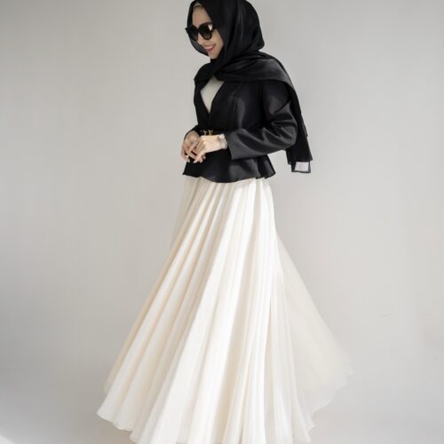 کت سارافون حریر سفید