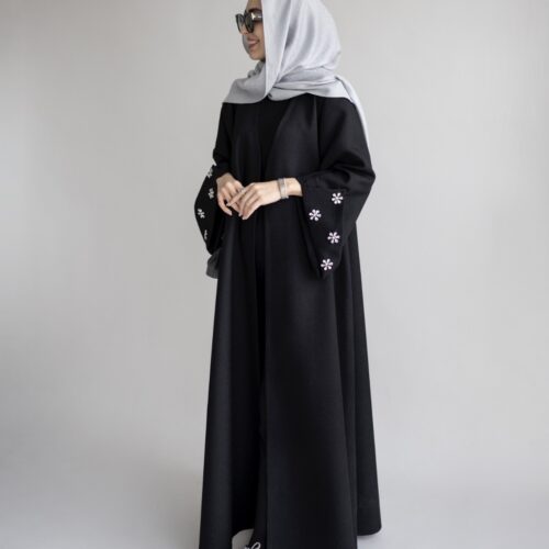 مانتو ژاکارد جواهر دوزی مشکی