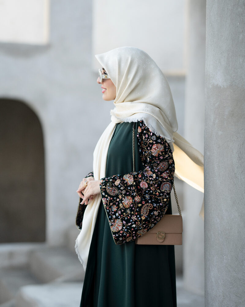 عبا آستین مخمل سبز