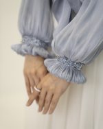 شومیز حریر رها نقره آبی - Image 3