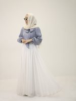 شومیز حریر رها نقره آبی - Image 2
