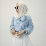 شومیز حریر رها آبی روشن