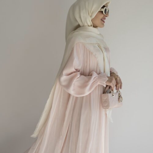 عبا حریر صورتی