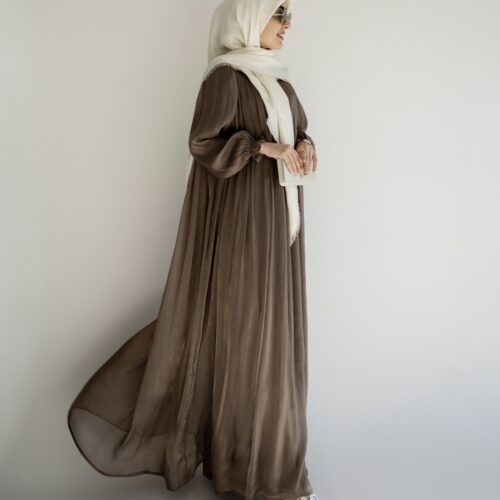 عبا حریر قهوه ای