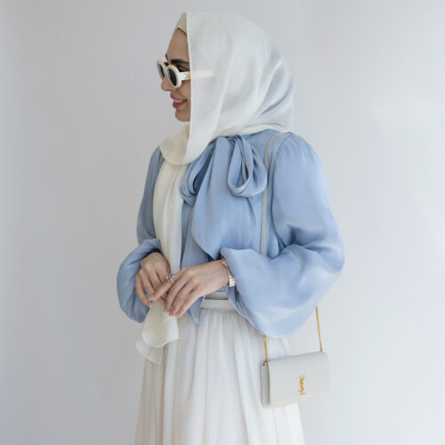 شومیز حریرآبی