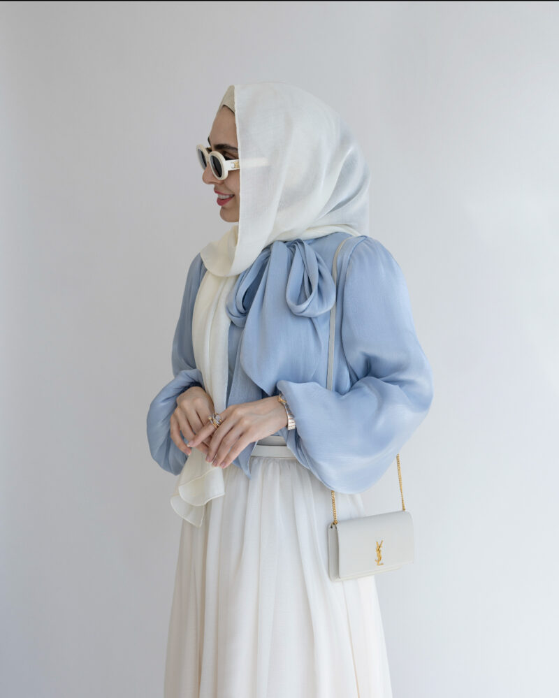 شومیز حریرآبی