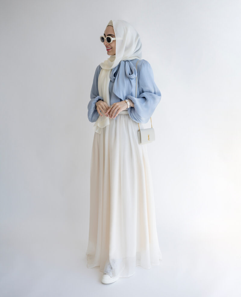 شومیز حریرآبی